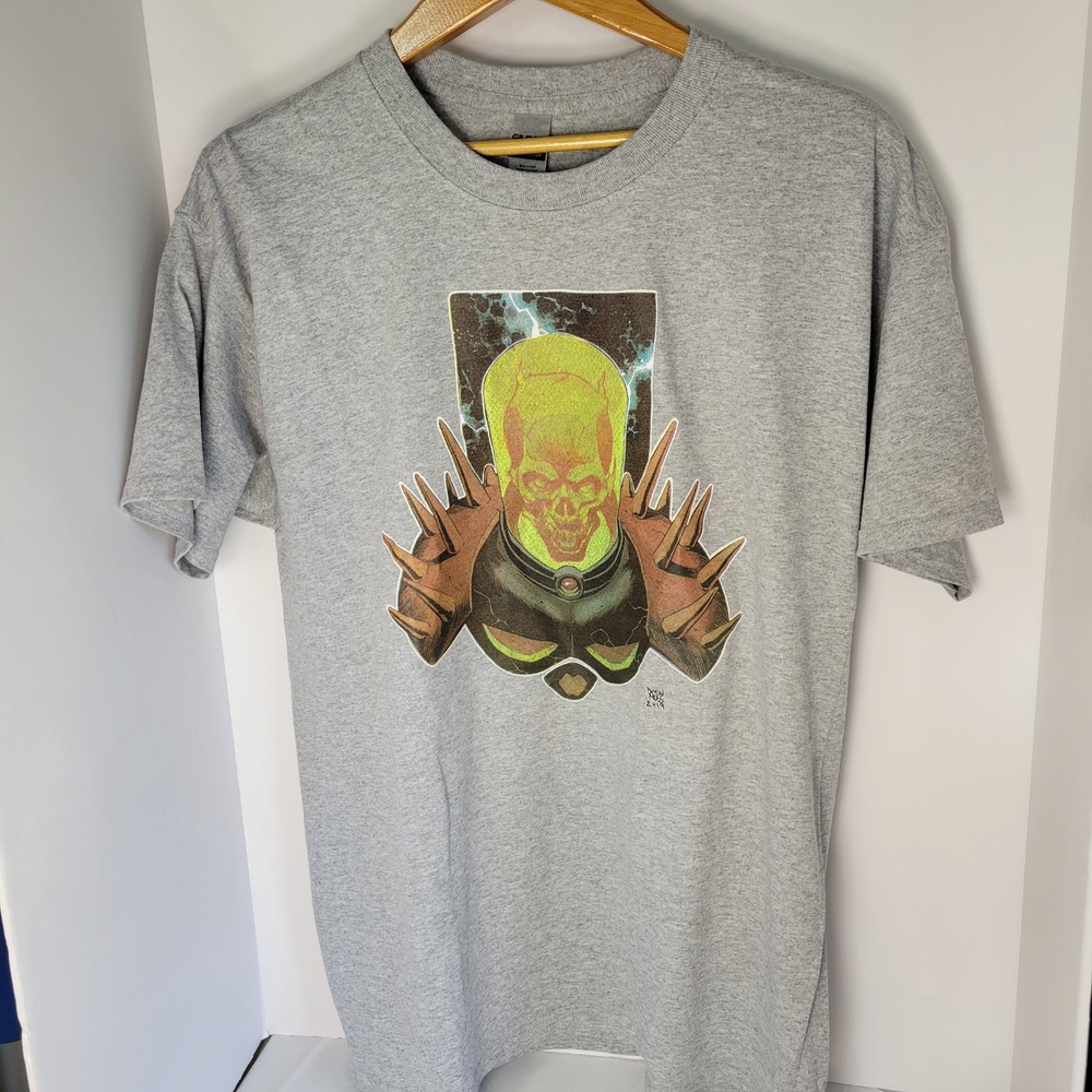 Gildan Mens Memphis Comic Expo 2019 Cosmic Ghost Rider T-Shirt Drew Moss Gray L